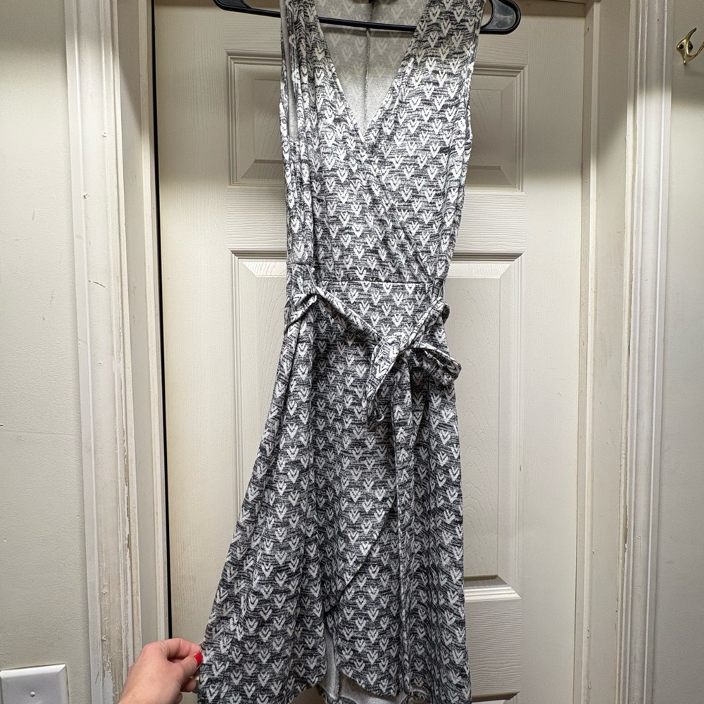 Chic Asymmetrical Gray Patterned Dress